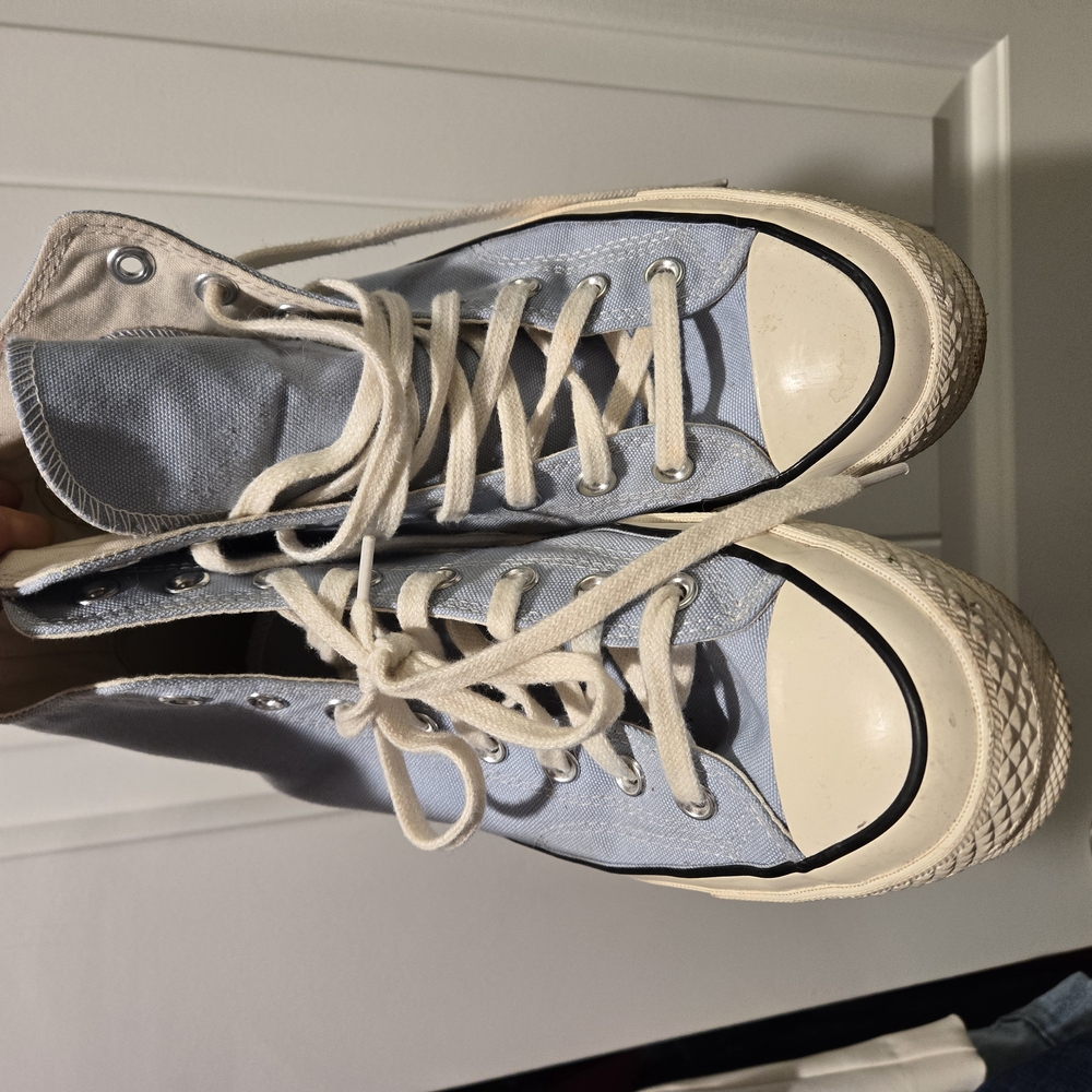 Spring Sale! Light Blue Cream High-Top Sneakers Converse 70s Pastel.